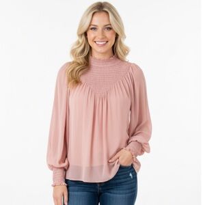 Pink boho peasant top size medium/large